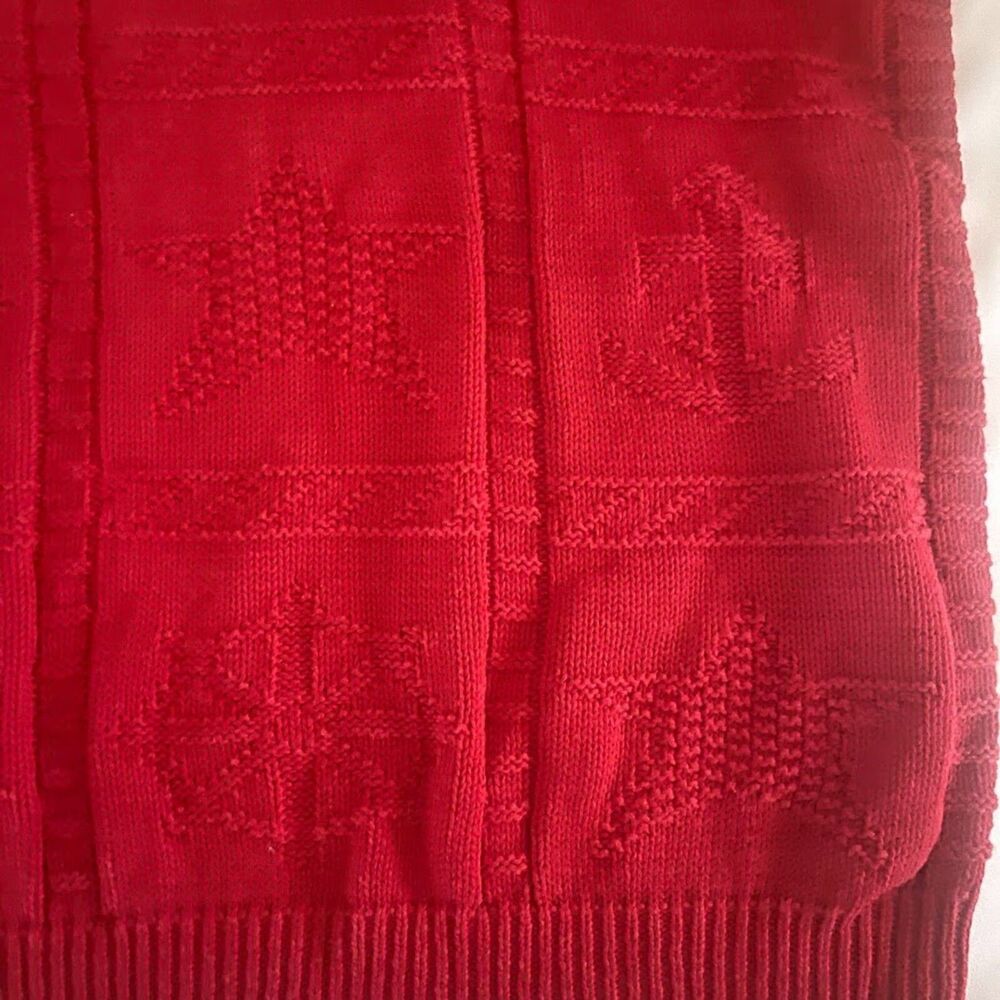Carroll Reed Red Cotton Sweater Size XLarge - Picture 3 of 7